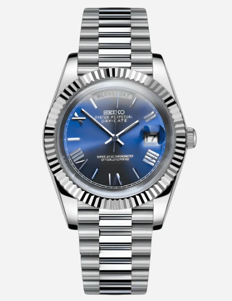 Seiko Mod Daydate Blue