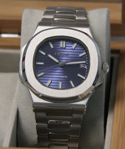 Seiko Mod Nautilus Deep Blue