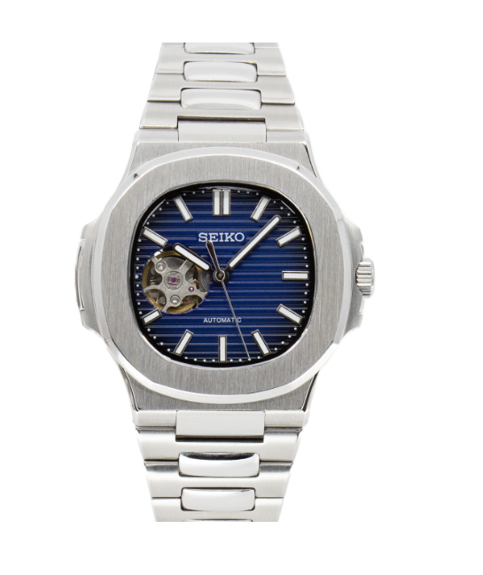 Seiko Mod Nautilus Open Heart Blue