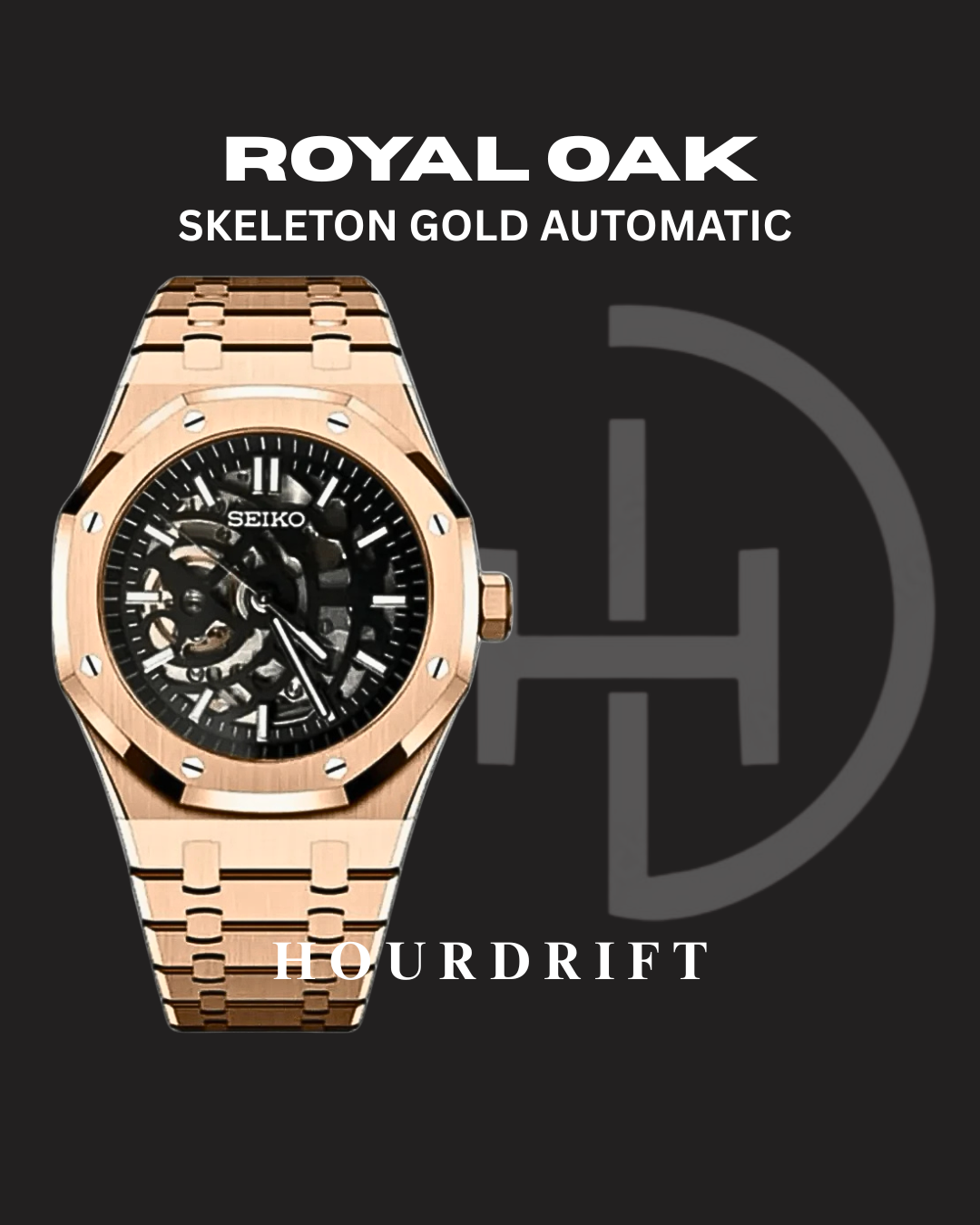 Seiko Mod Royal Oak Skeleton Noir