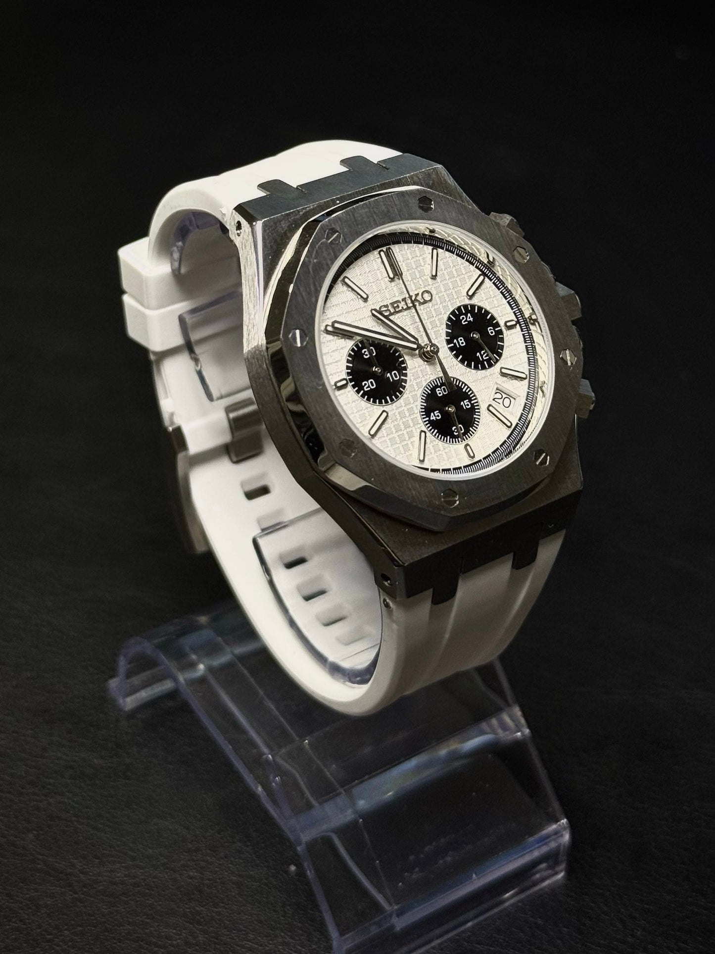 Seiko Mod Royal Oak Panda (Rubber Strap)