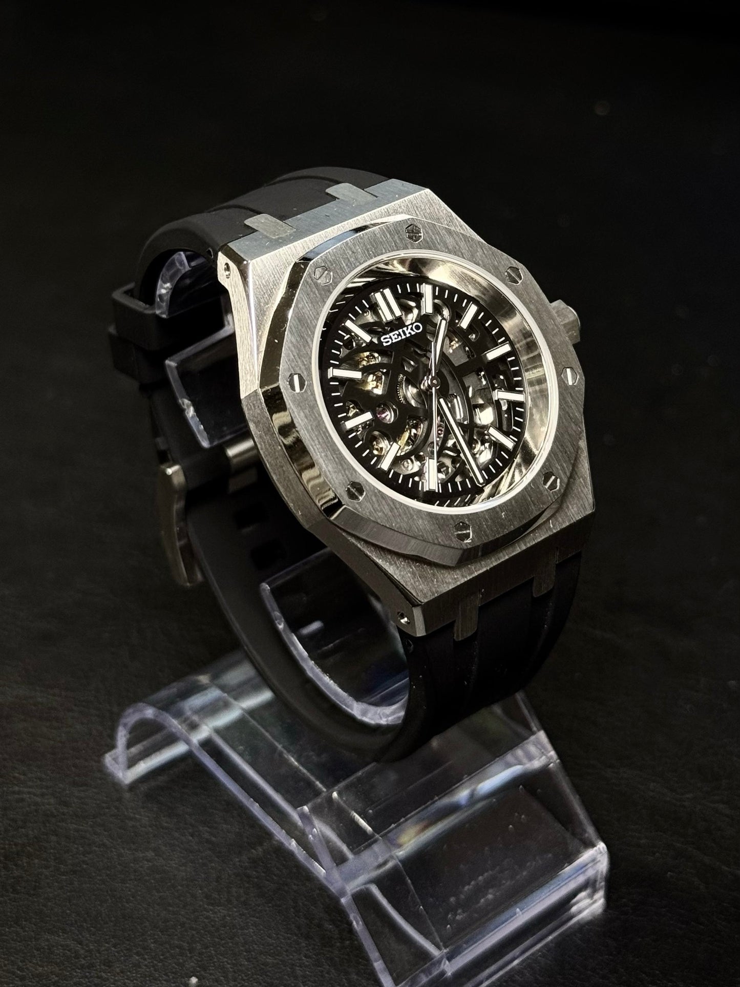 Seiko Mod Royal Oak Skeleton (Rubber Strap)