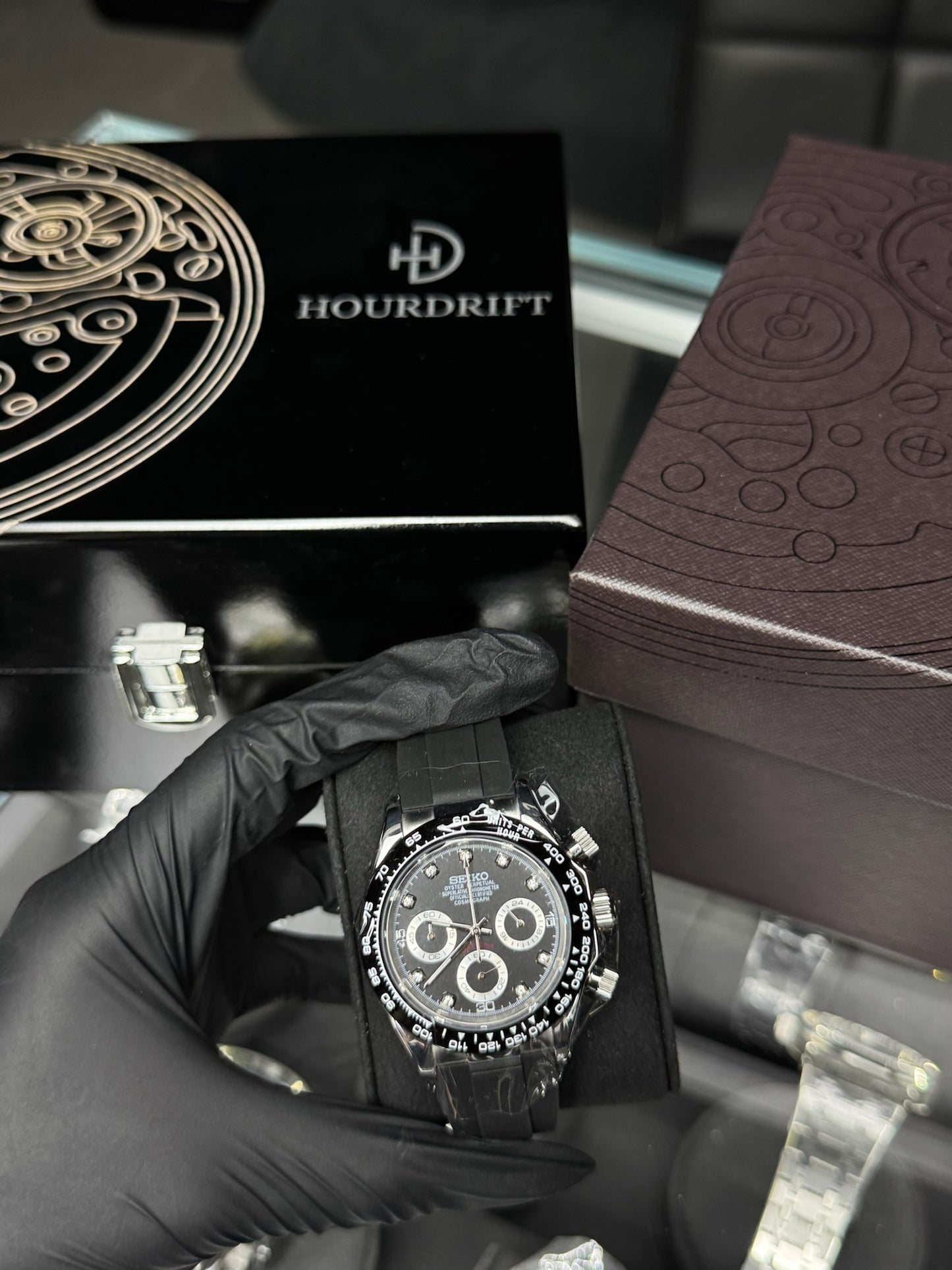 Seiko Mod Daytona Black (Rubber Strap)