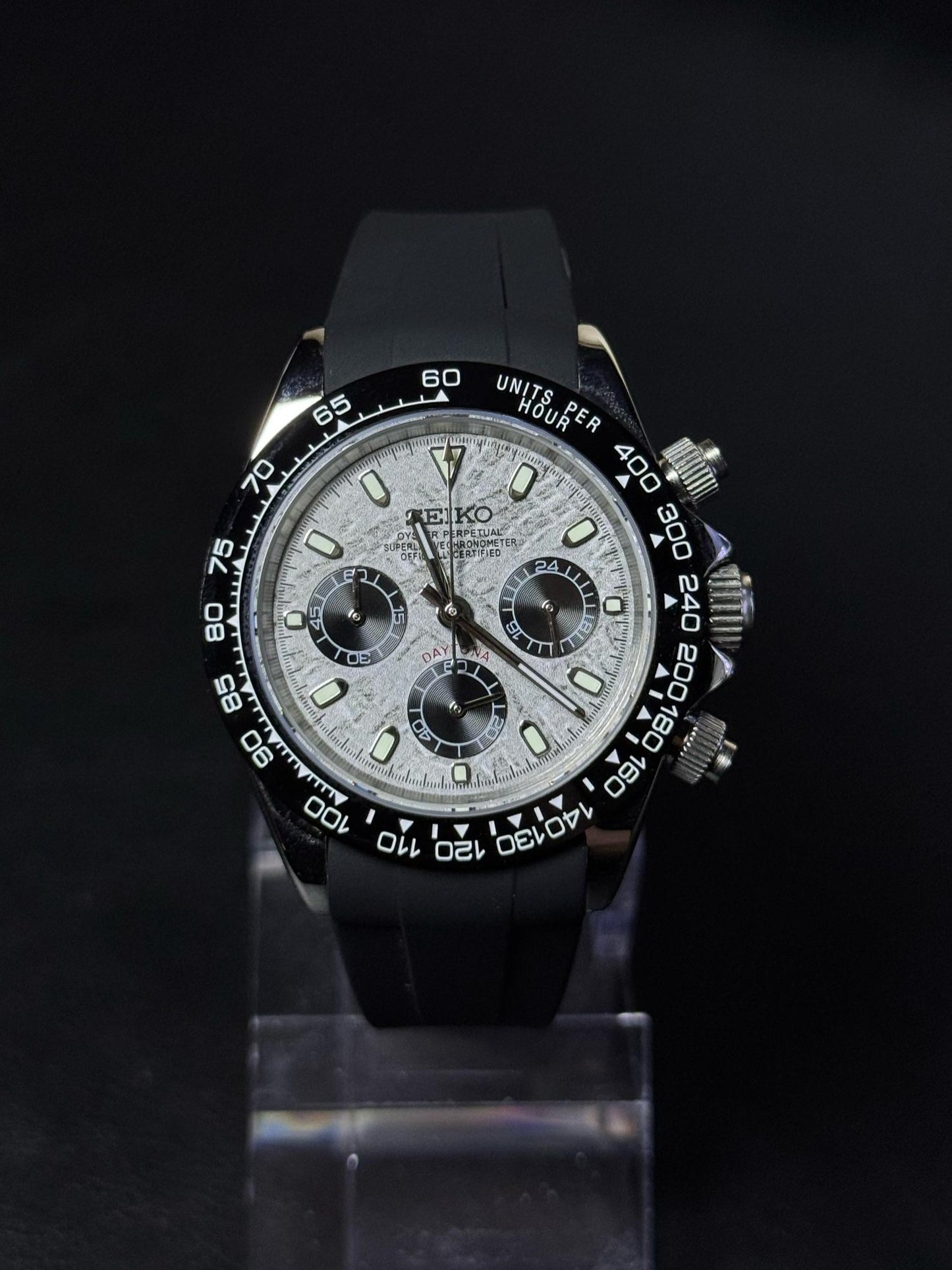 Seiko Mod Daytona Meteorite Dial (Rubber Strap)