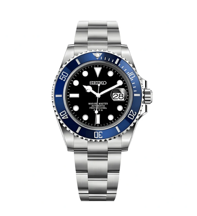 Seiko Mod Submariner Blue Black
