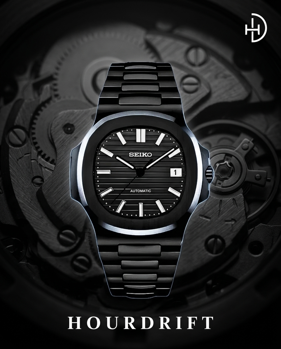 Seiko Mod Nautilus Full Black