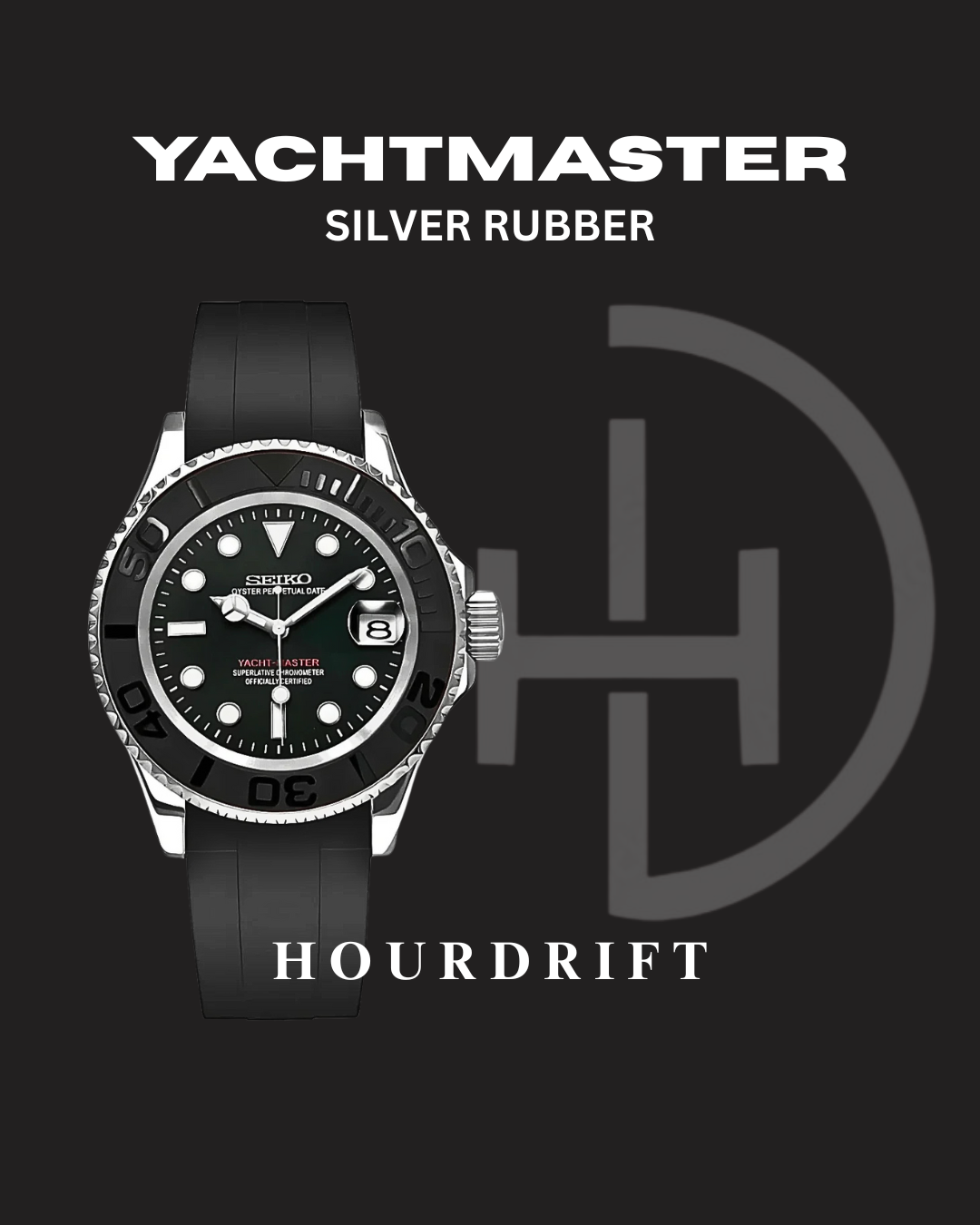 Seiko Mod Yachtmaster Silver (Rubber Strap)