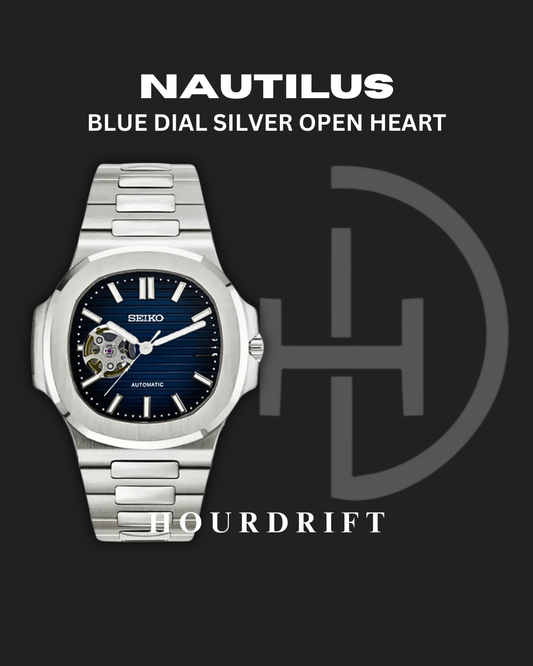 Seiko Mod Nautilus Open Heart Deep Blue
