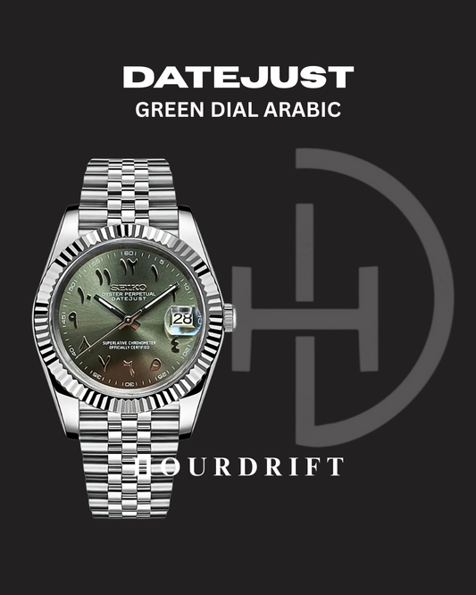 Seiko Mod Datejust Arabic Dial Green