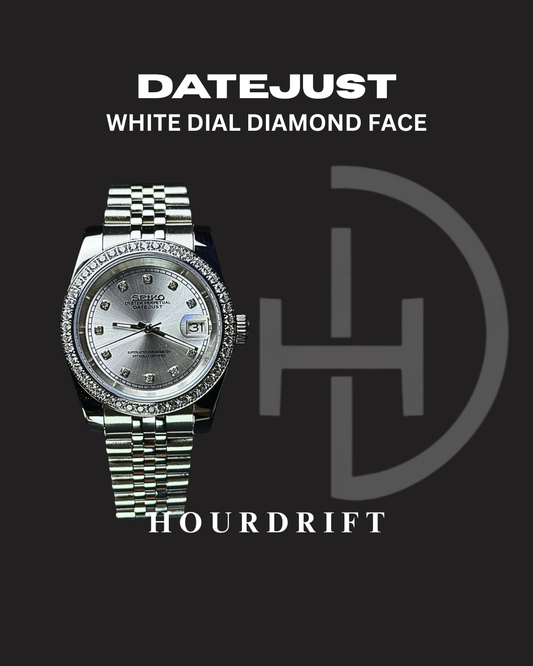 Seiko Mod Datejust Platinum Diamond Face