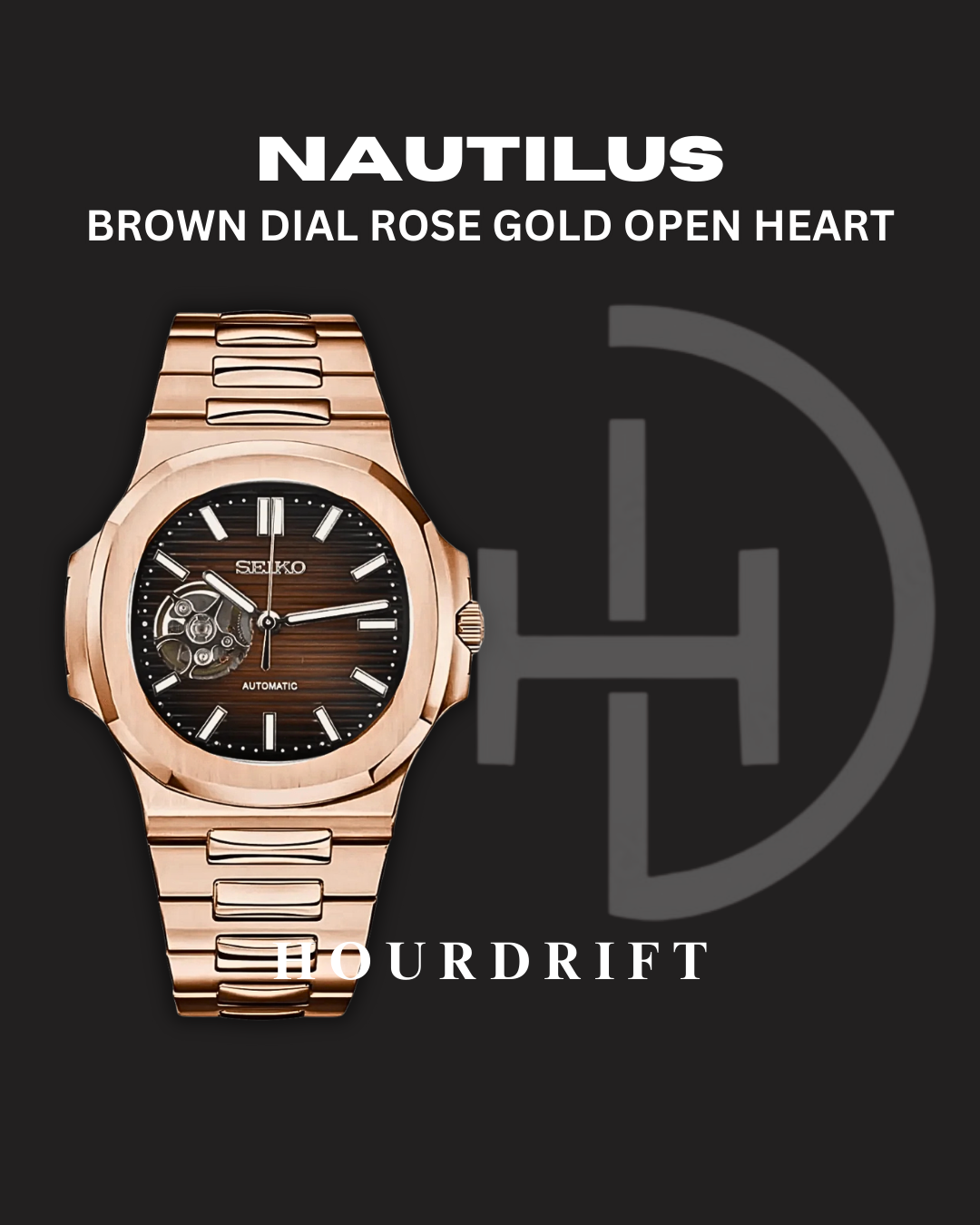Seiko Mod Nautilus Open Heart Rosewood Edition