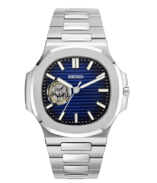 Seiko Mod Nautilus Open Heart Deep Blue