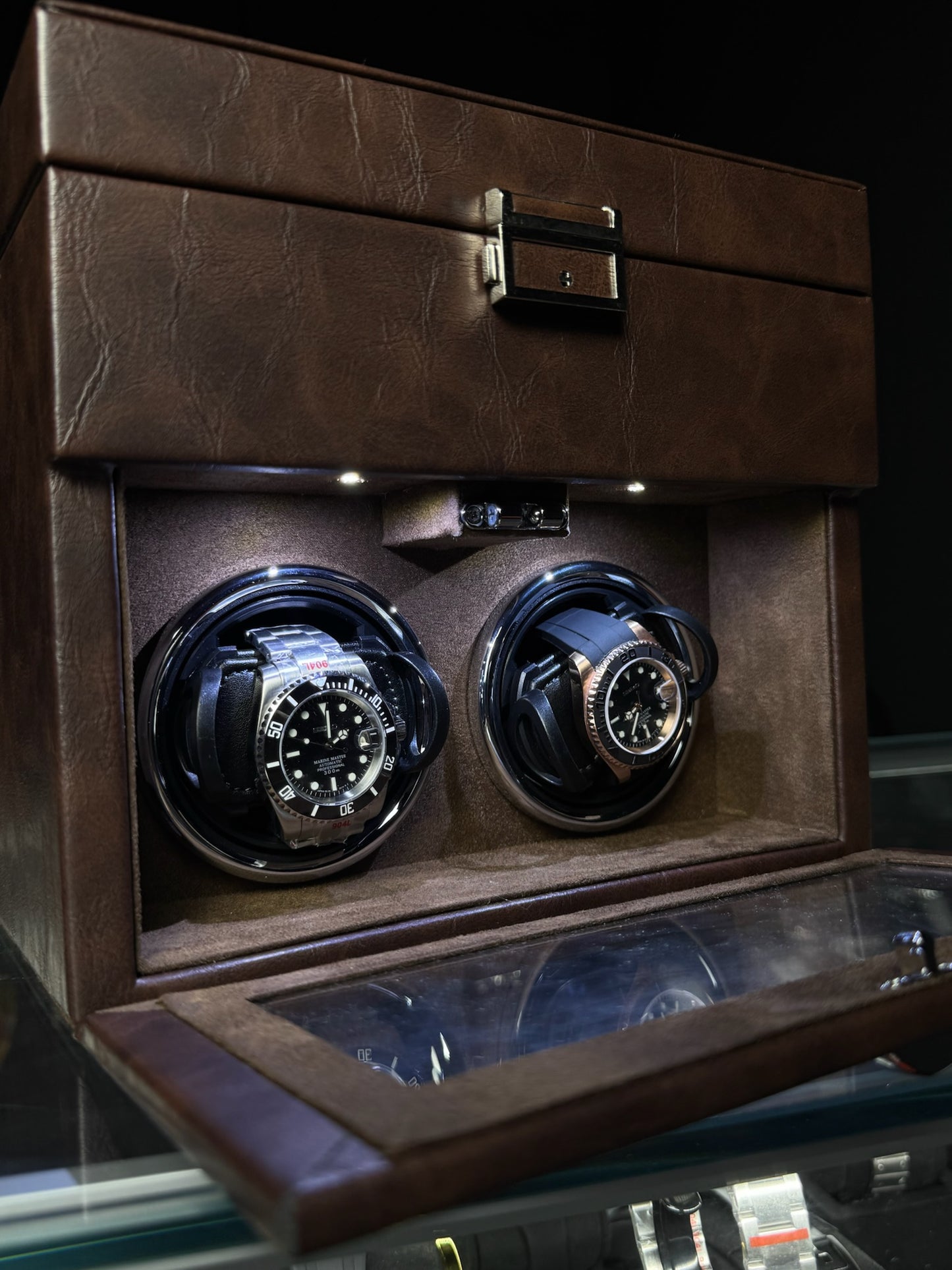 8 Slot Premium Watch Storage with 2 Slot Winder