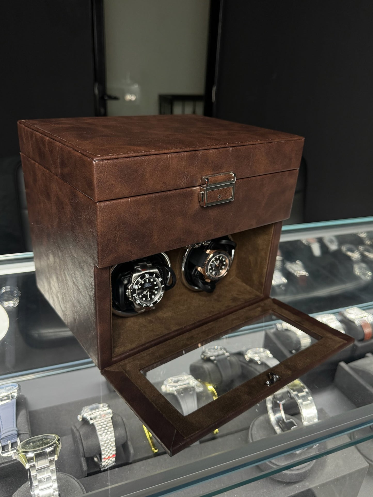 8 Slot Premium Watch Storage with 2 Slot Winder