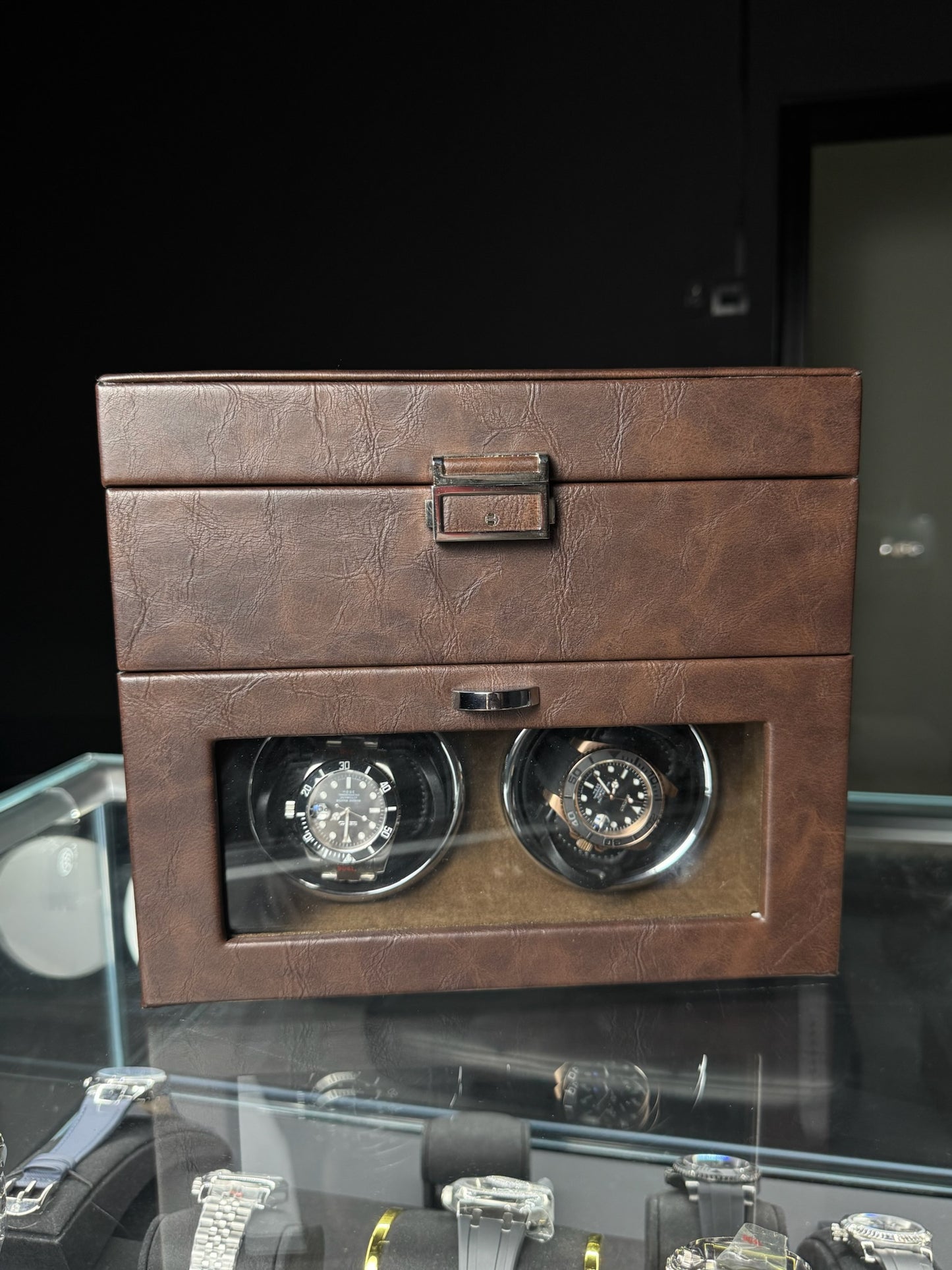 8 Slot Premium Watch Storage with 2 Slot Winder