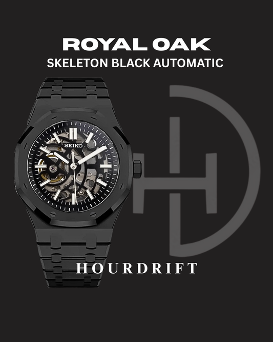 Seiko Mod Royal Oak Skeleton Black
