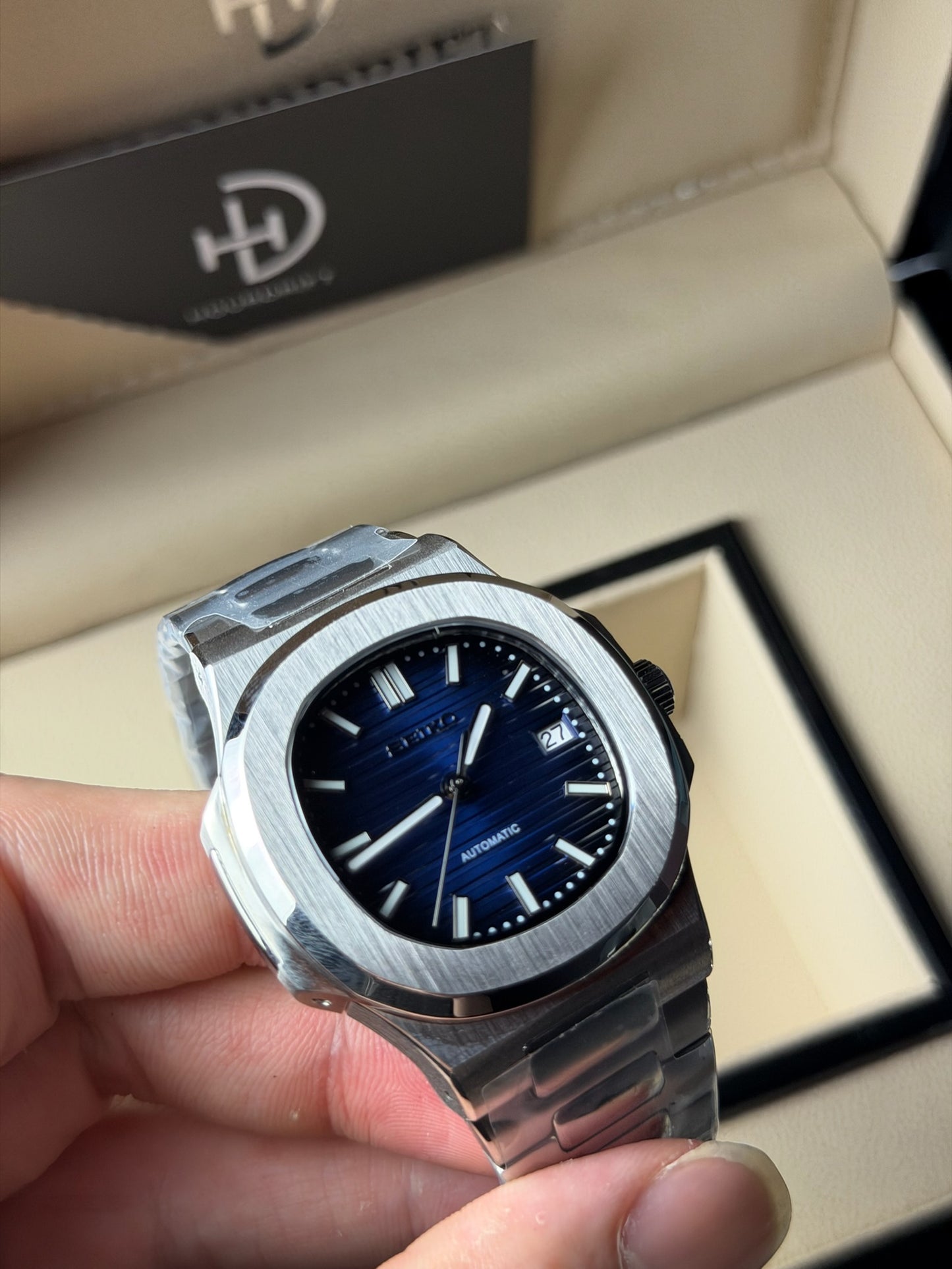 Seiko Mod Nautilus Deep Blue