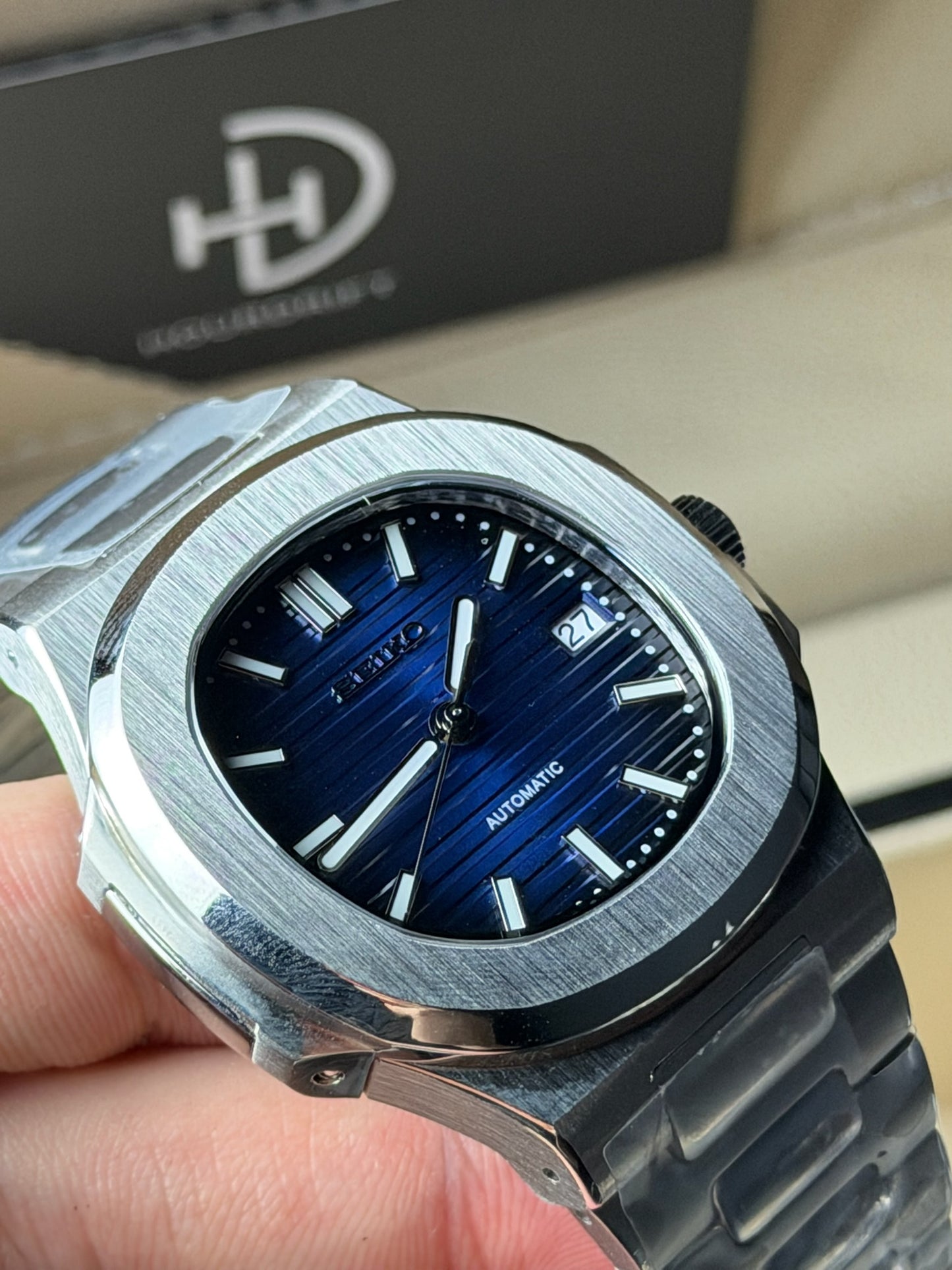 Seiko Mod Nautilus Deep Blue