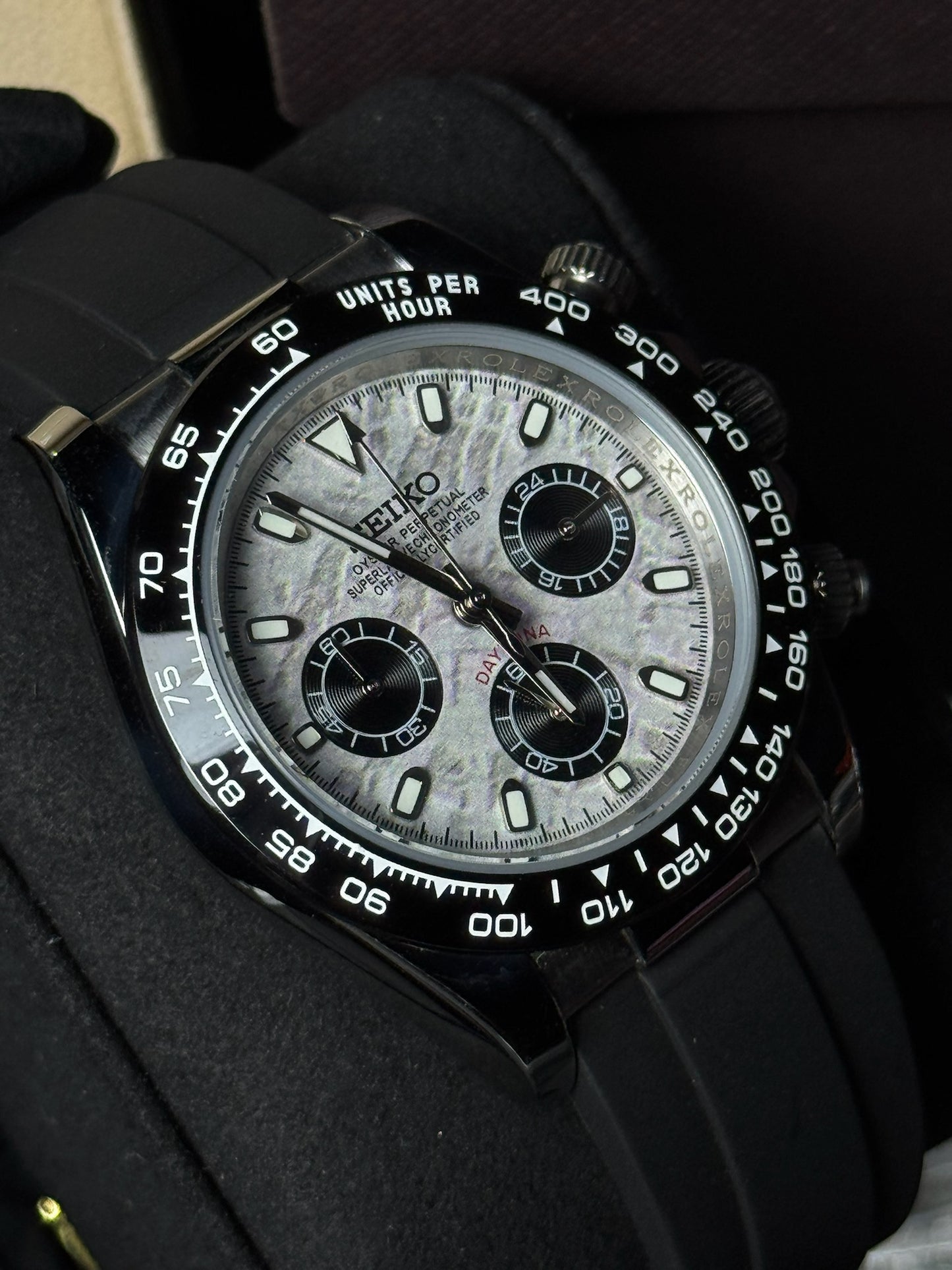 Seiko Mod Daytona Meteorite Dial (Rubber Strap)