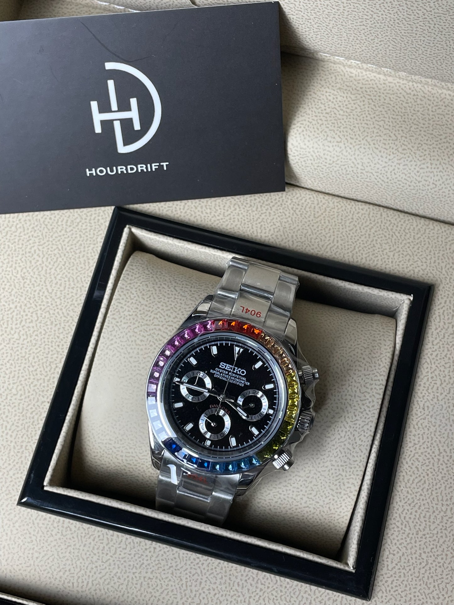 Seiko Mod Daytona Silver Rainbow