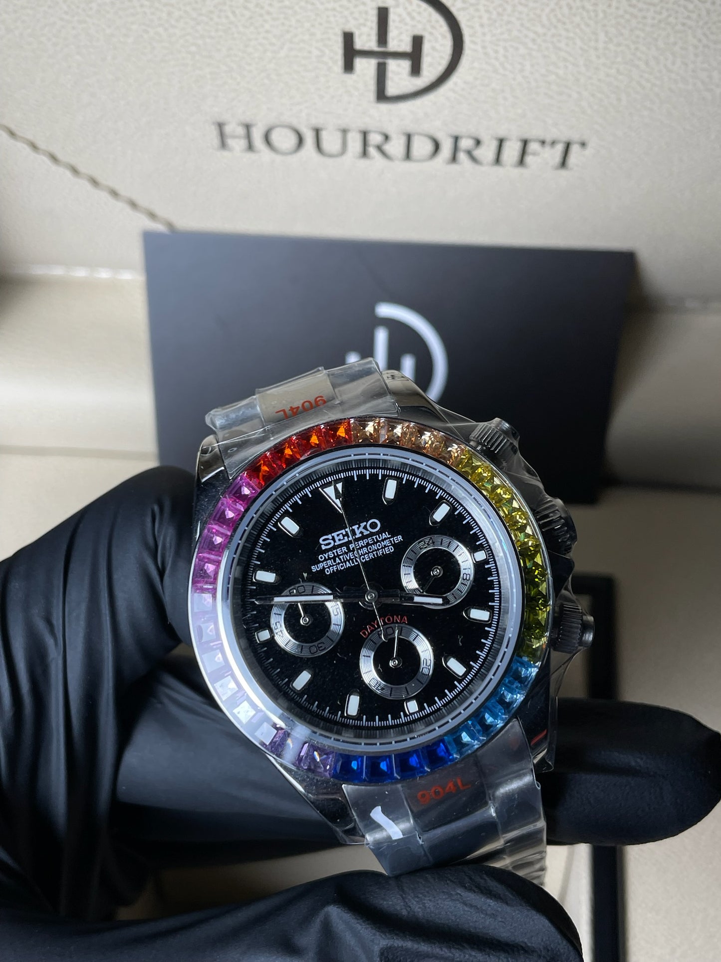 Seiko Mod Daytona Silver Rainbow