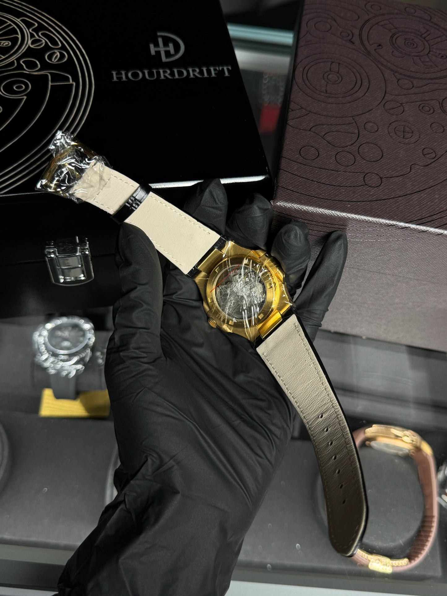Seiko Mod Nautilus Open Heart Gold