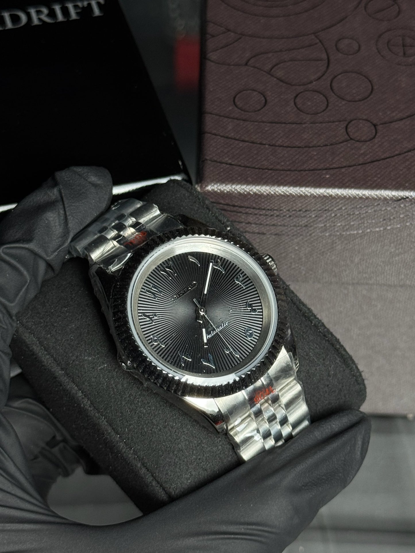 Seiko Mod Datejust Black Arabic Textured Dial