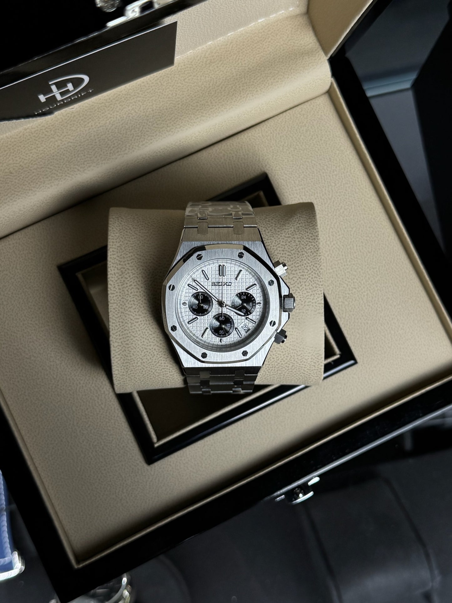 Seiko Mod Royal Oak Panda Chrono