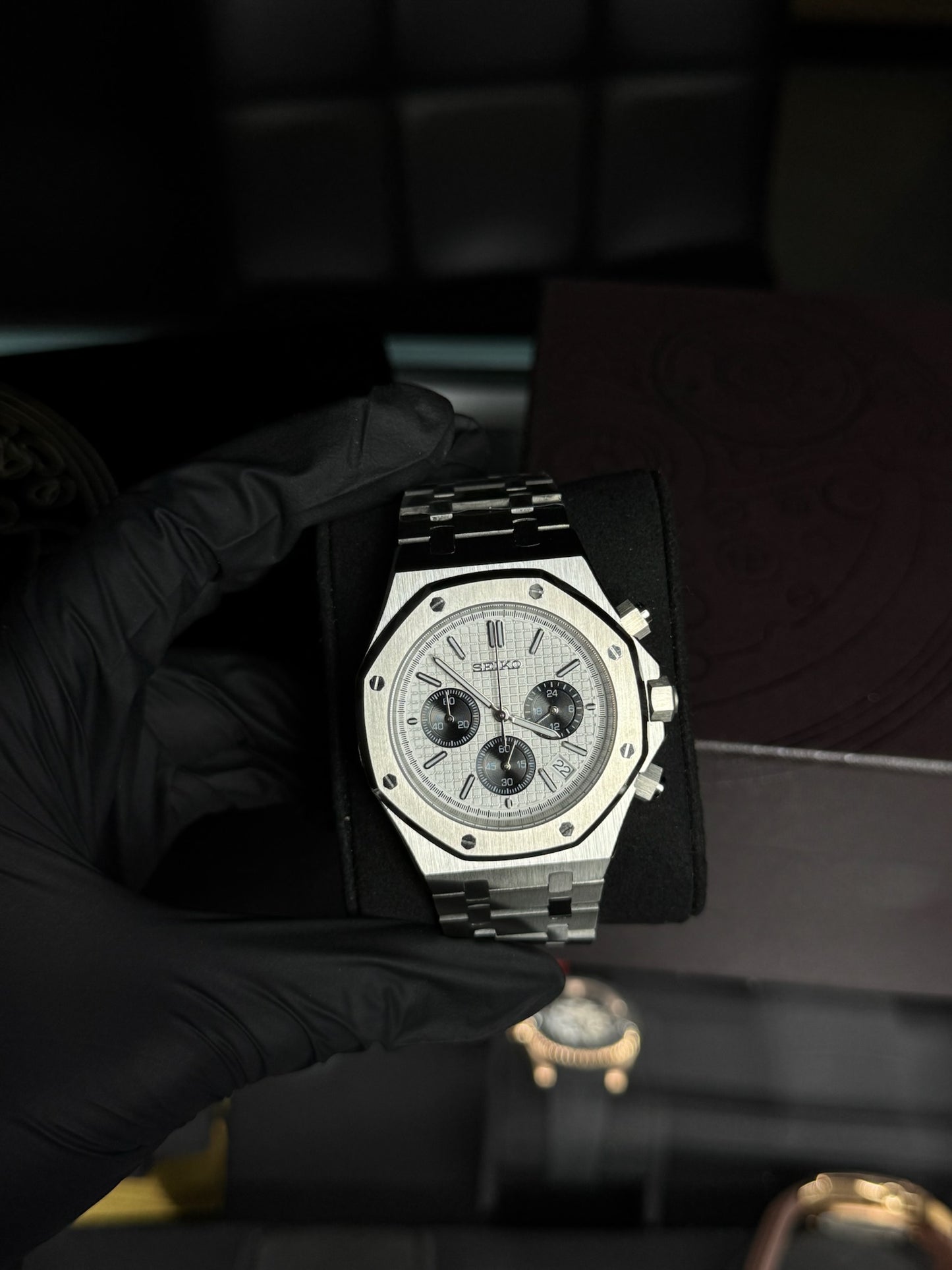 Seiko Mod Royal Oak Panda Chrono