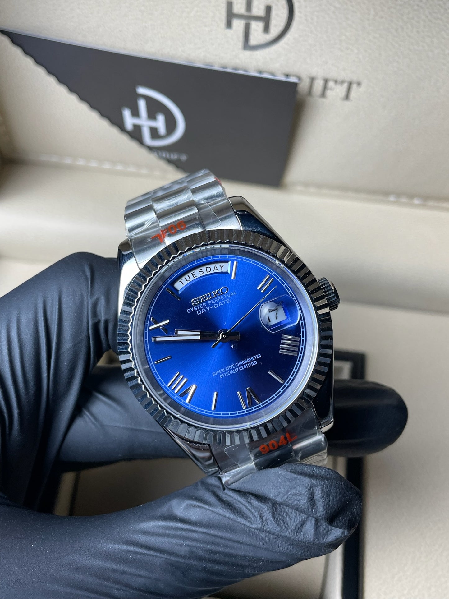 Seiko Mod Daydate Blue
