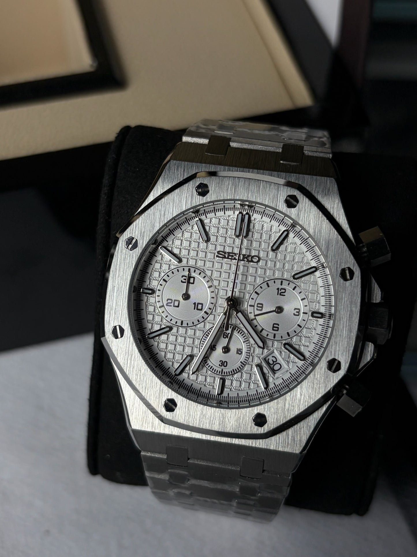 Seiko Mod Royal Oak White Dial