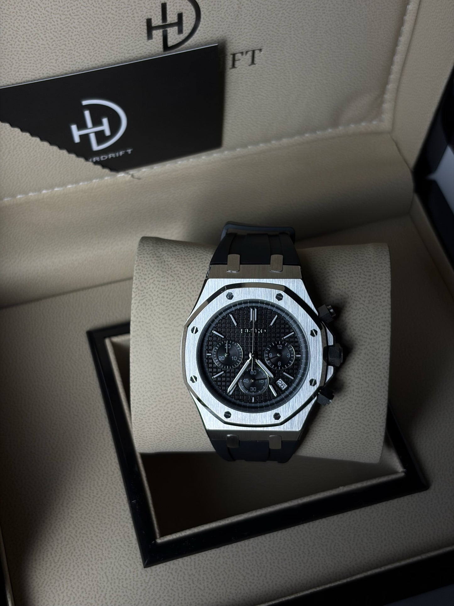 Seiko Mod Royal Oak Black Dial (Rubber Strap)