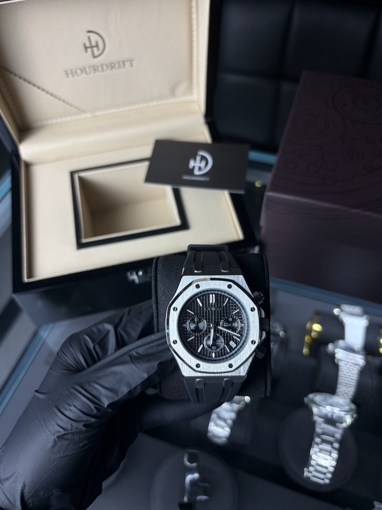 Seiko Mod Royal Oak Black Dial (Rubber Strap)