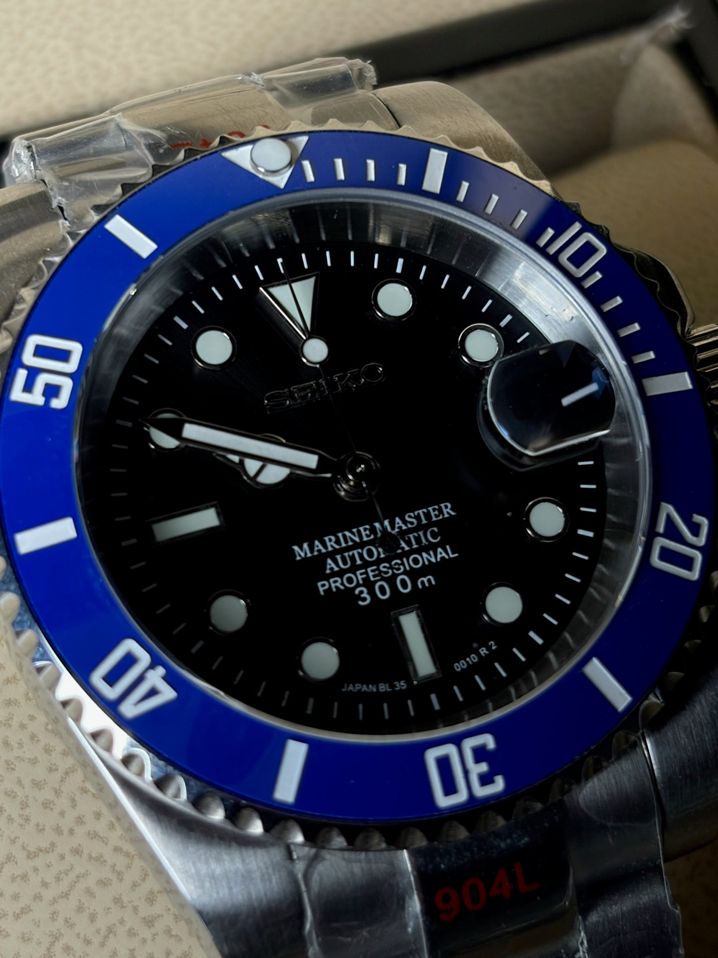 Seiko Mod Submariner Blue Black