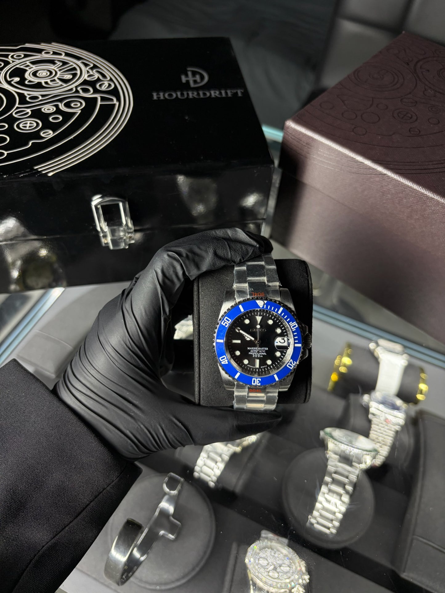 Seiko Mod Submariner Blue Black