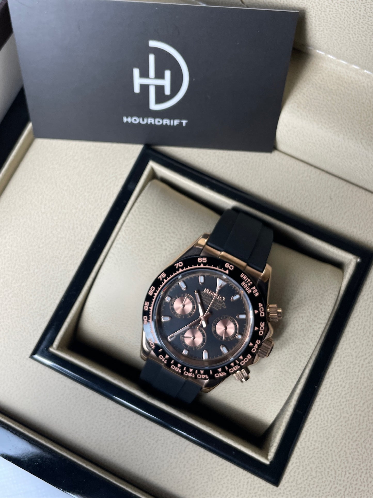 Seiko Mod Daytona Rose Gold Luxe (Rubber Strap)