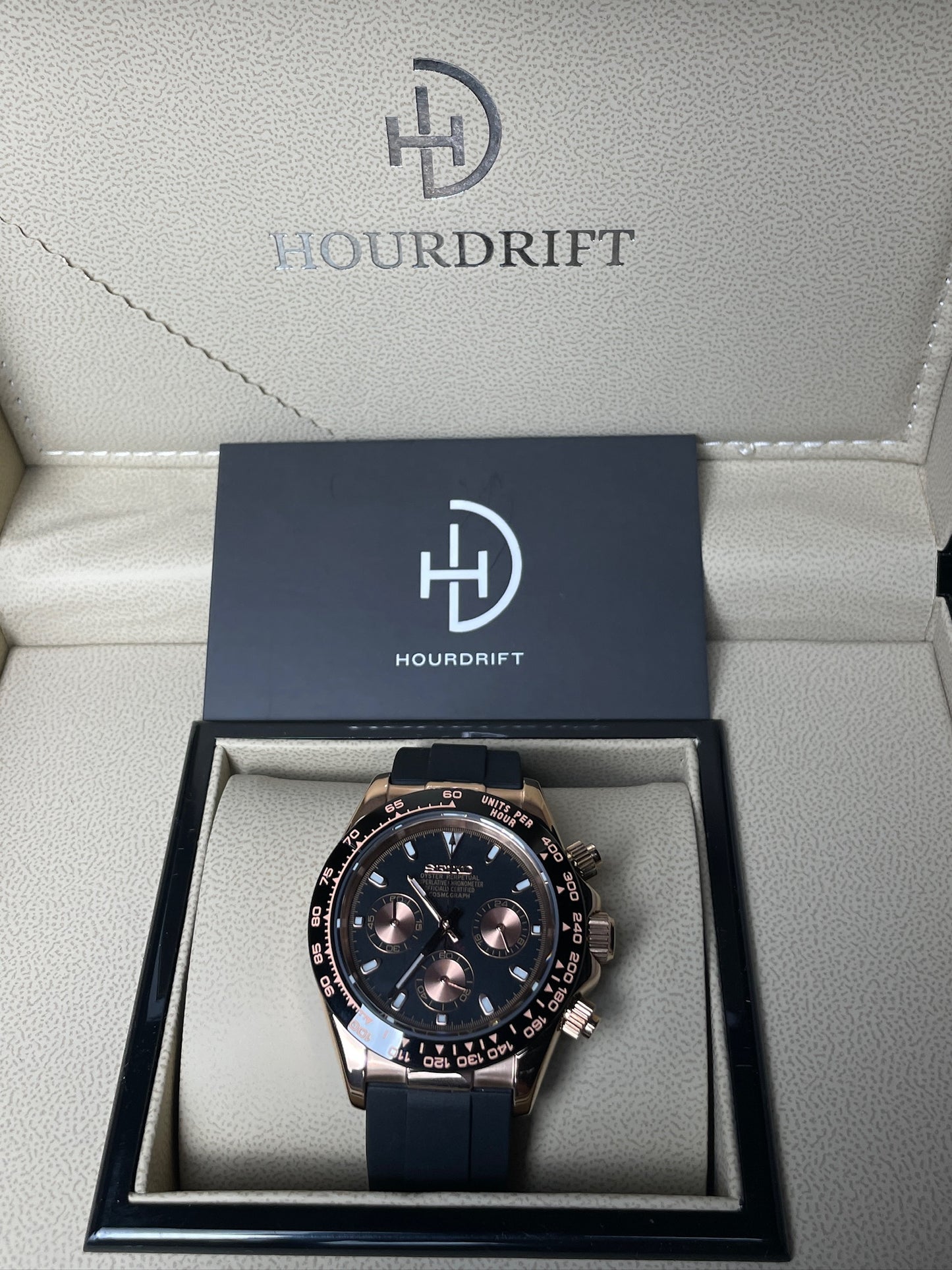 Seiko Mod Daytona Rose Gold Luxe (Rubber Strap)