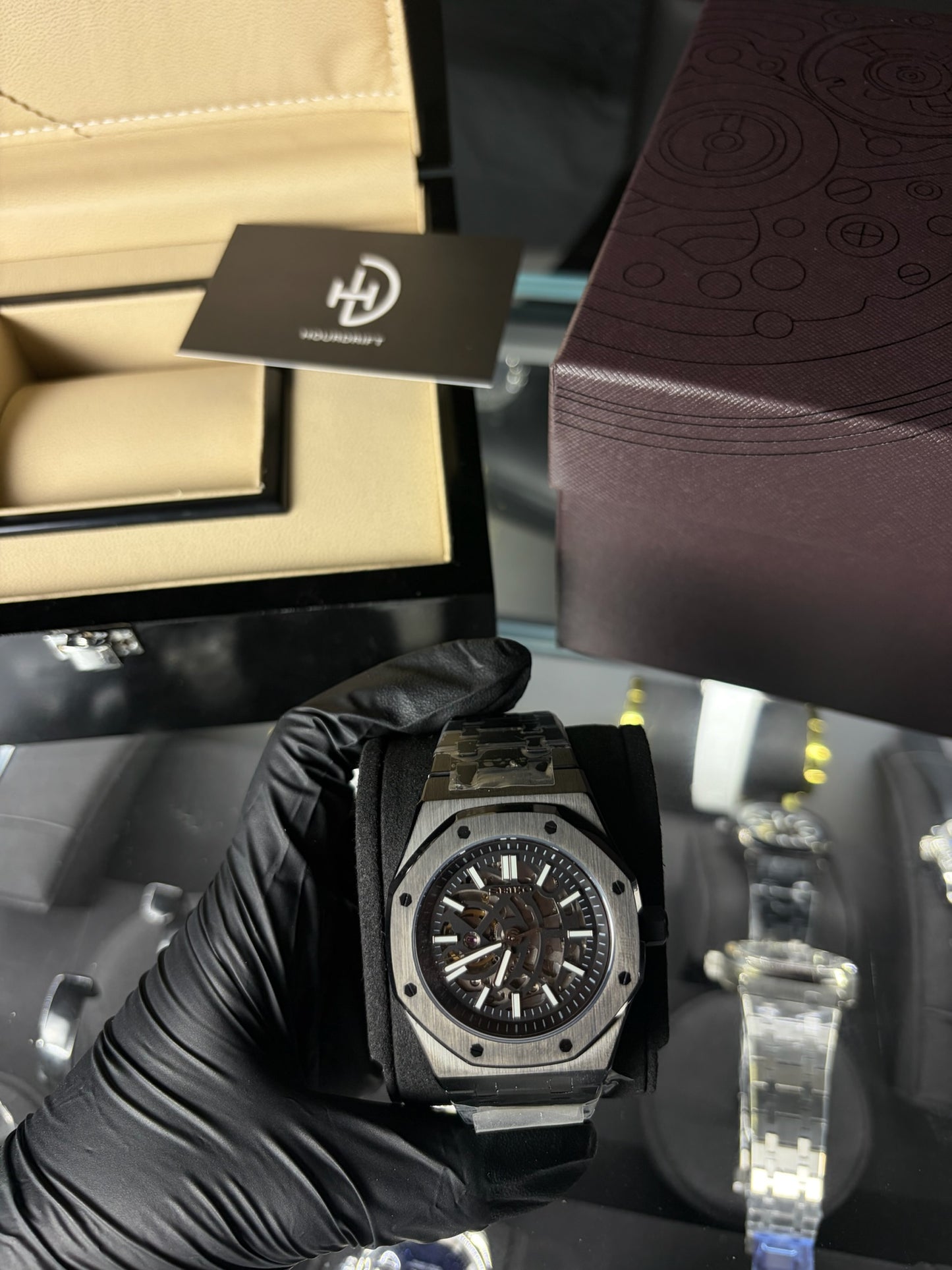 Seiko Mod Royal Oak Skeleton Black