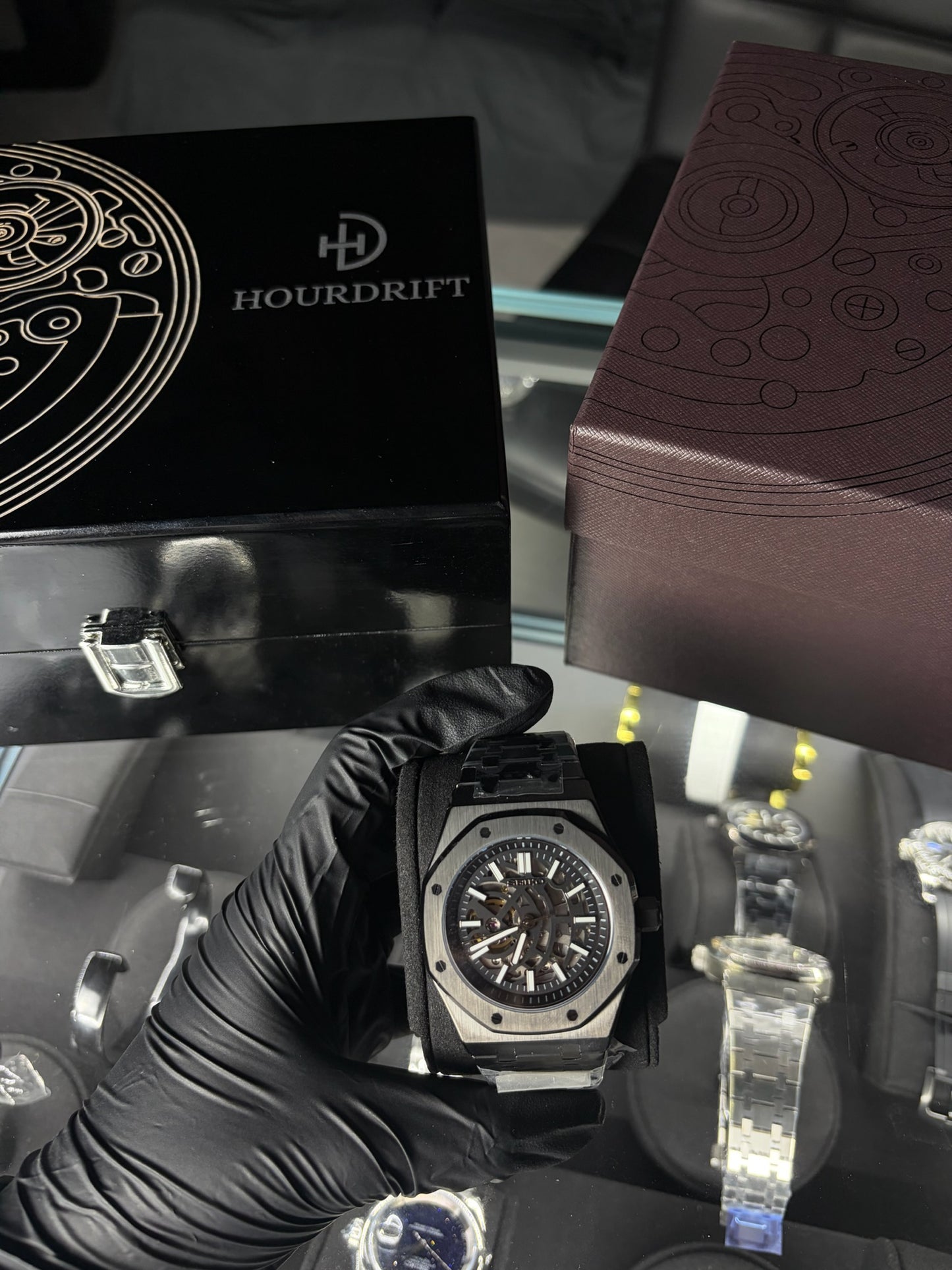 Seiko Mod Royal Oak Skeleton Black