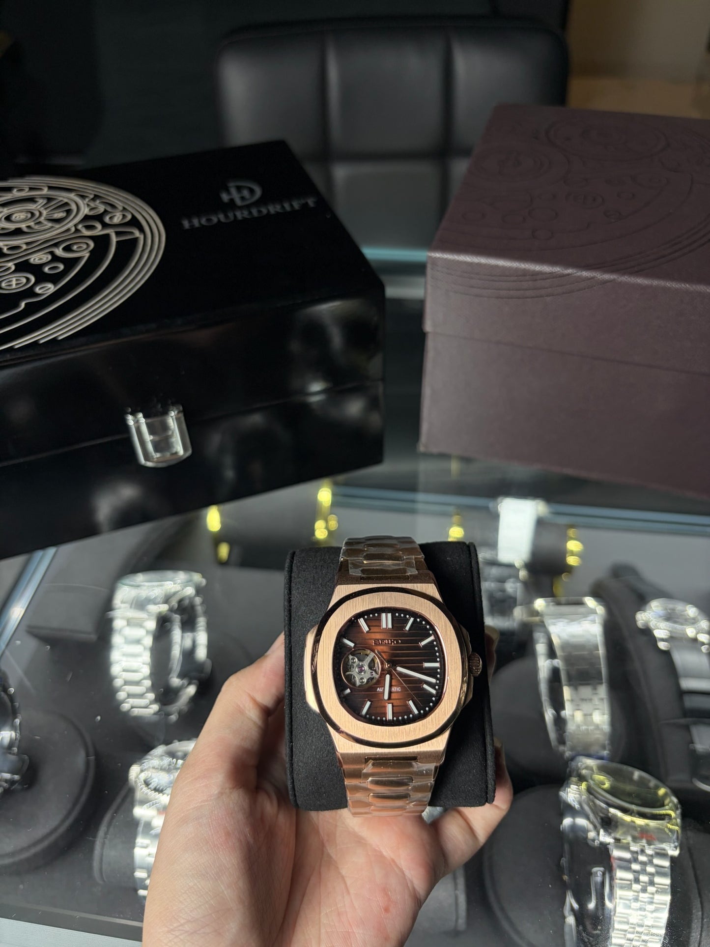 Seiko Mod Nautilus Open Heart Rosewood Edition