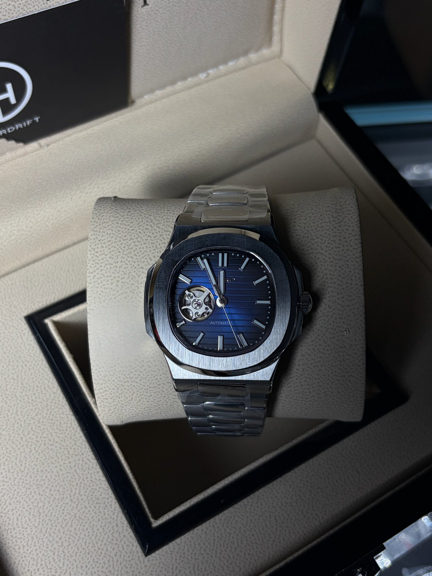 Seiko Mod Nautilus Open Heart Deep Blue