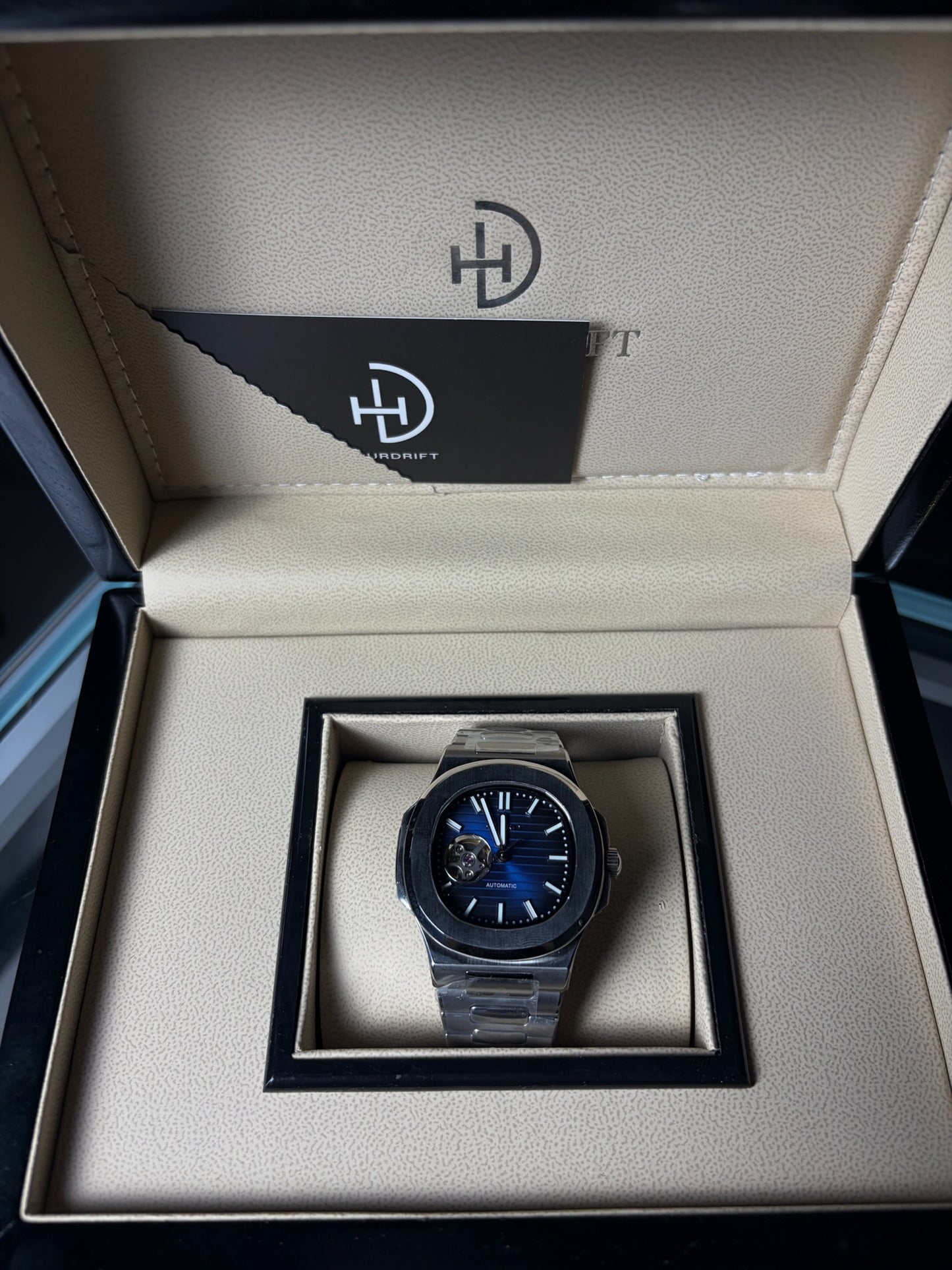 Seiko Mod Nautilus Open Heart Deep Blue