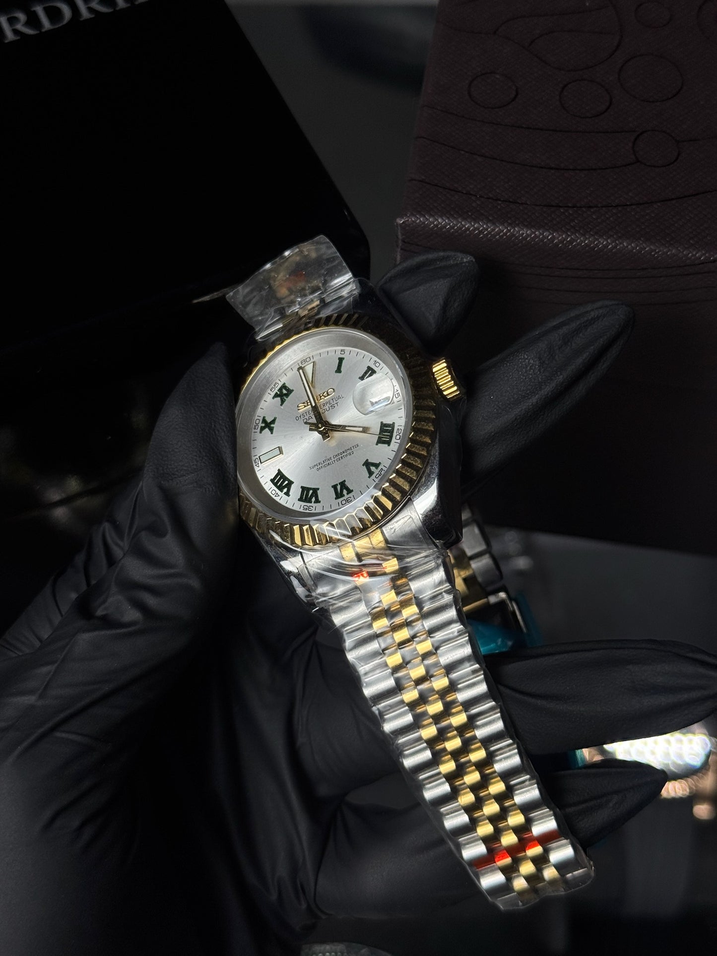 Seiko Mod Datejust Wimbledon Two Tone Gold
