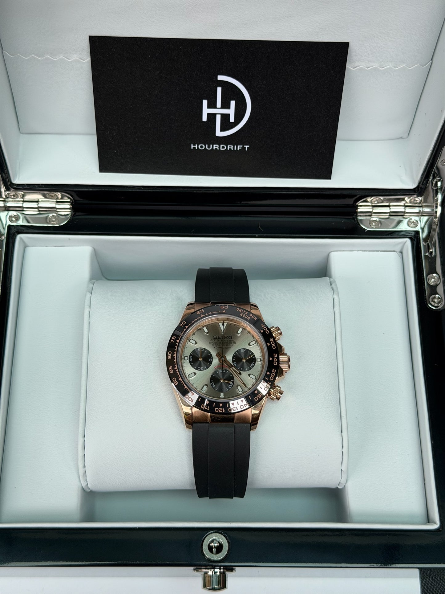 Seiko Mod Daytona Rose Gold Dial (Rubber Strap)