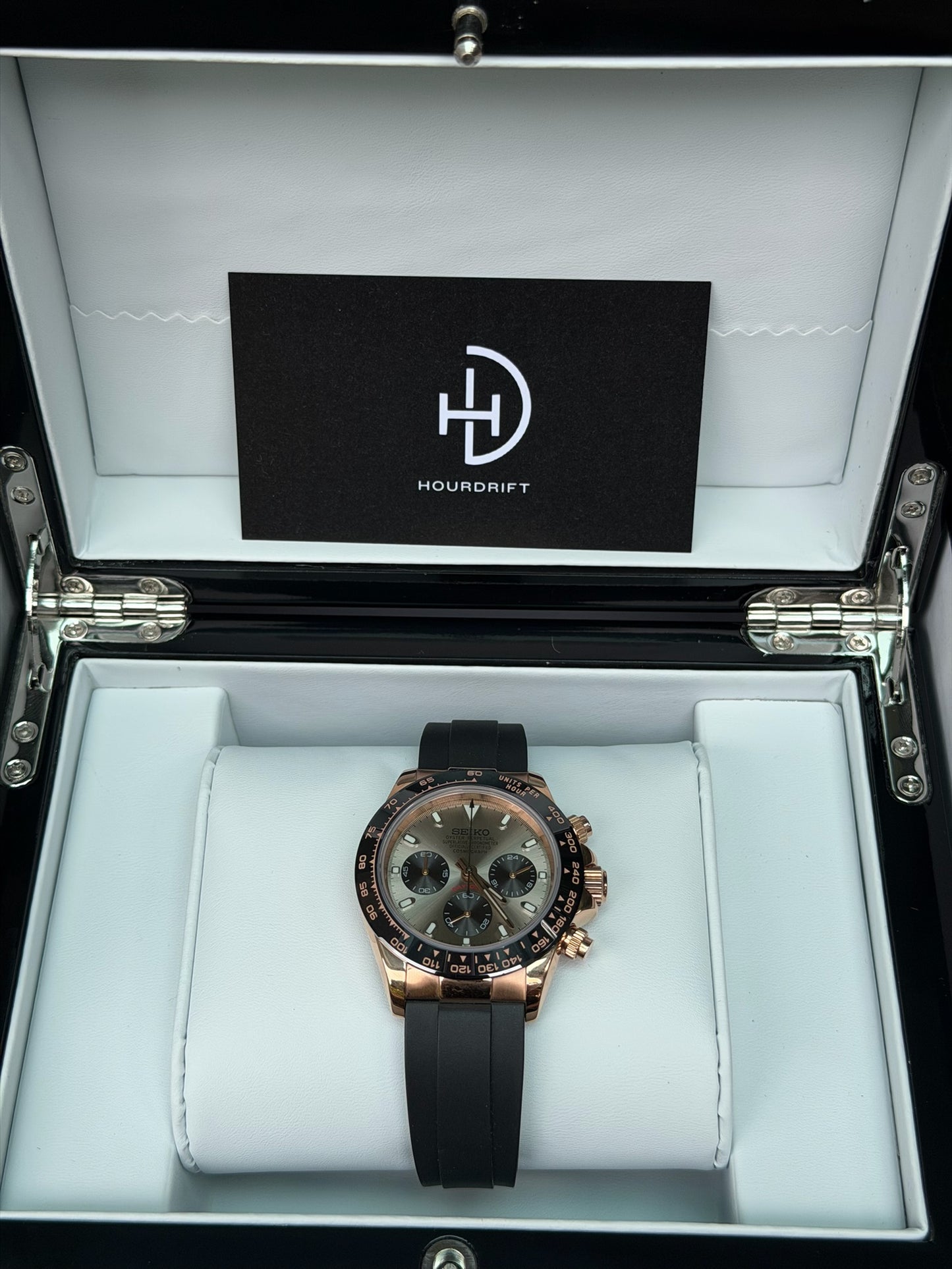 Seiko Mod Daytona Rose Gold Dial (Rubber Strap)