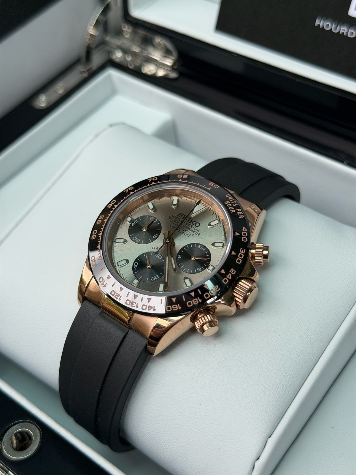 Seiko Mod Daytona Rose Gold Dial (Rubber Strap)