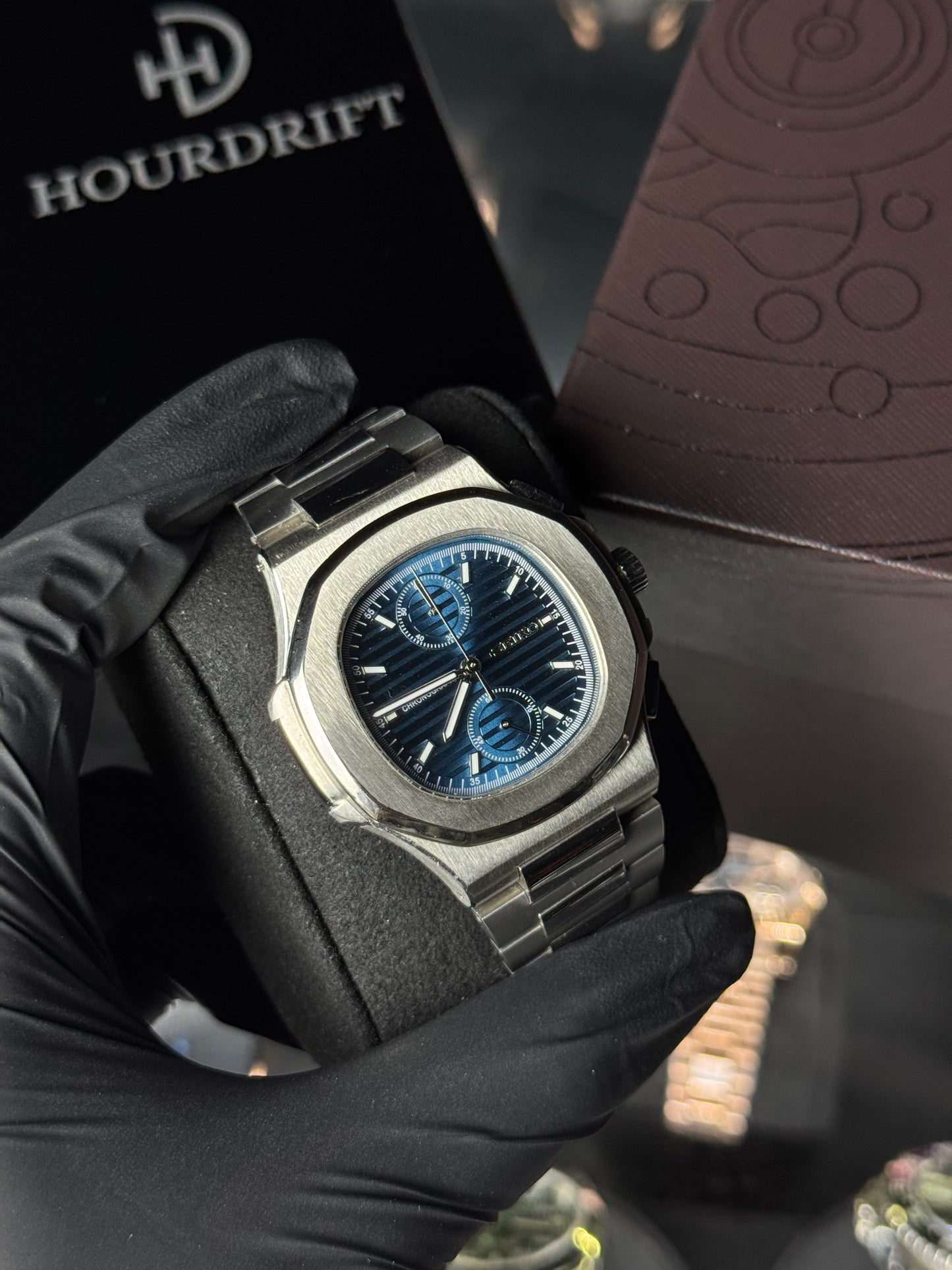 Seiko Mod Nautilus Chrono Blue