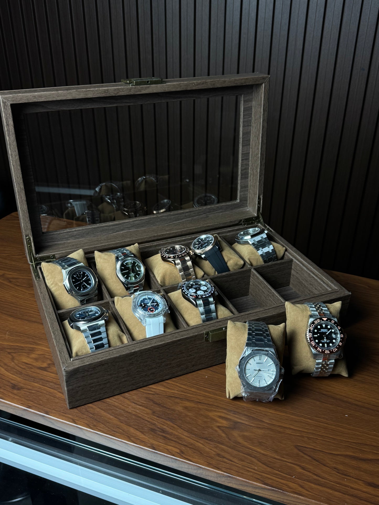10 Slots Wooden Premium Watch Storage Box