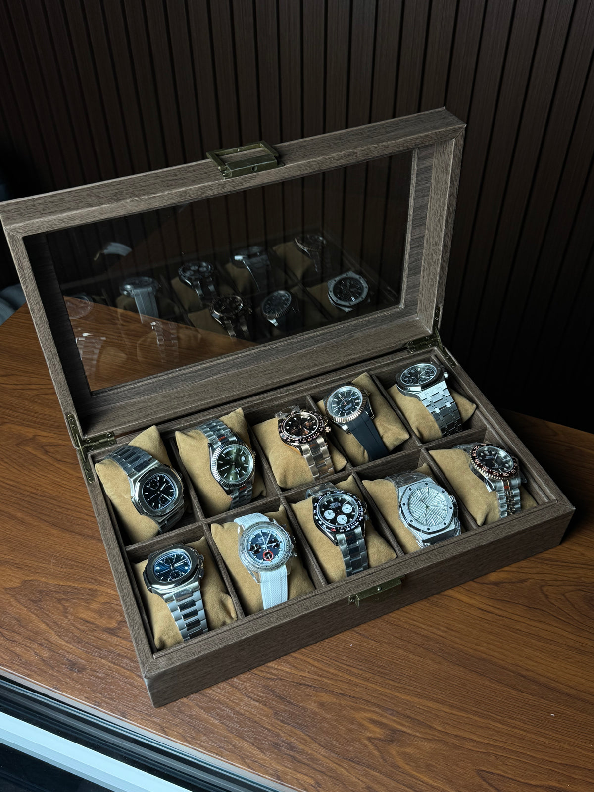 10 Slots Wooden Premium Watch Storage Box