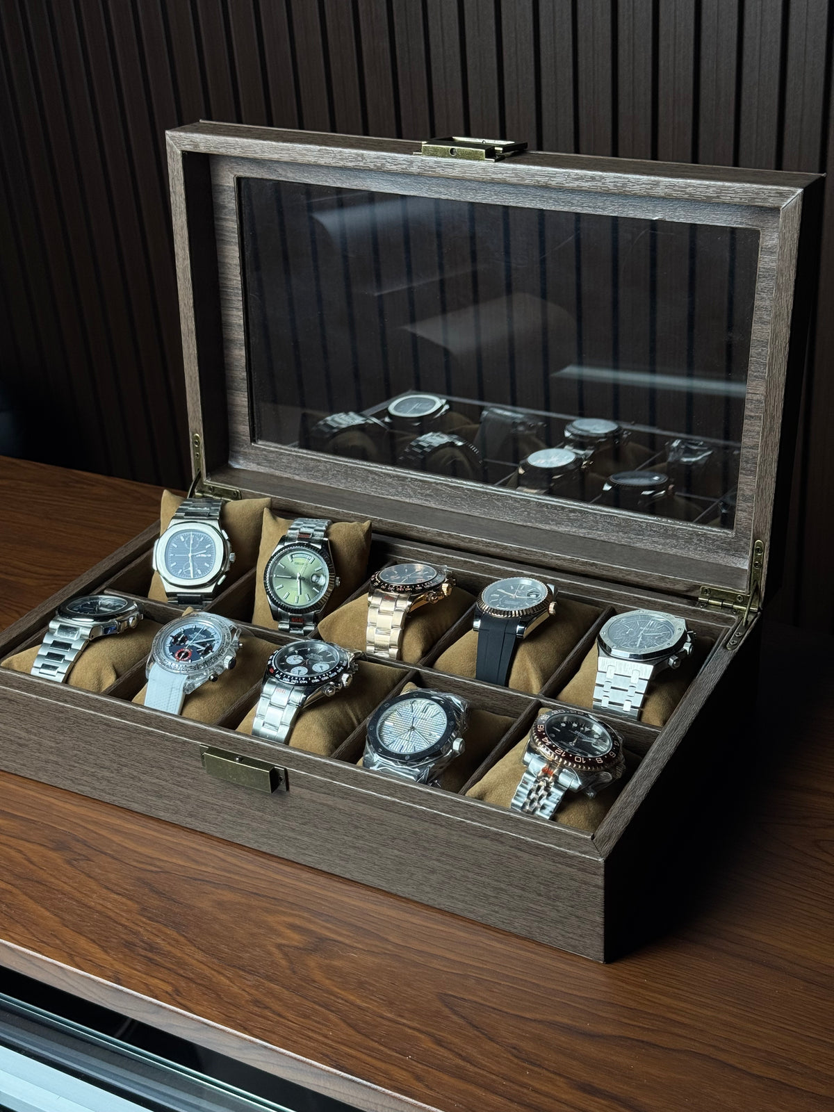 10 Slots Wooden Premium Watch Storage Box